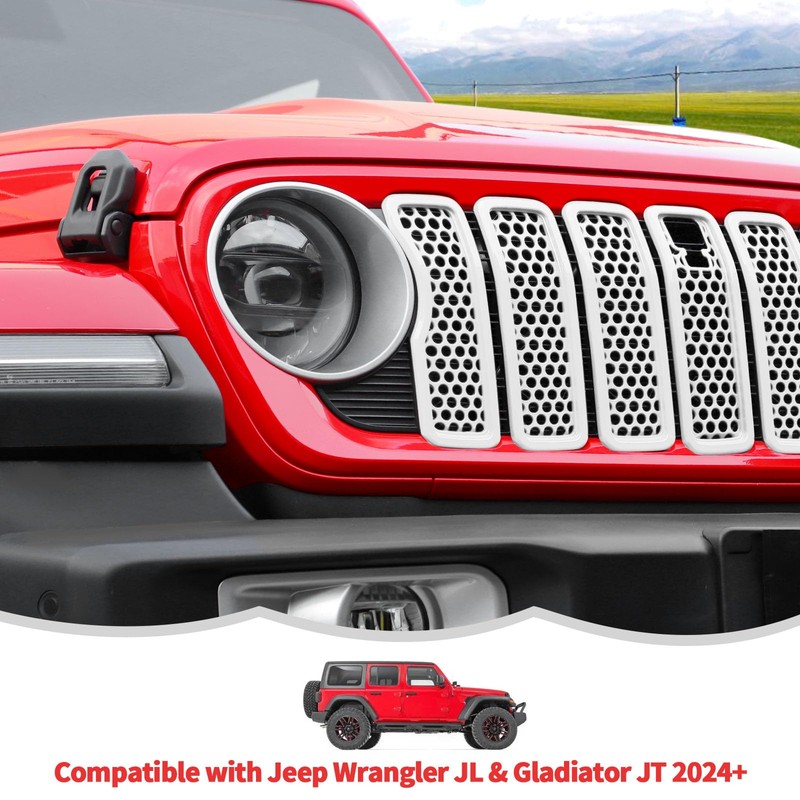 Front Grille Mesh Inserts with Camera Grill Decoration Exterior Accessories