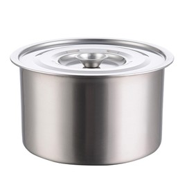 Stainless Steel Stew Pot Non Stick Multi Functional Original Flavor with Lid Convenient and Practical for Seasoning, Soups and Containers (Small 12x12x9cm/4.72x4.72x3.54in)