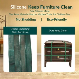 Mover Bands Heavy Duty Silicone Moving Bands - 60" Circumference Extra Long Thick Furniture Mover Straps | 5-Year Long Lasting Durable Elastic Bands Reusable Pallet/Blanket/Trash Can Bands | Eco-Friendly & Unbreakable Design, 12 Pack, Green