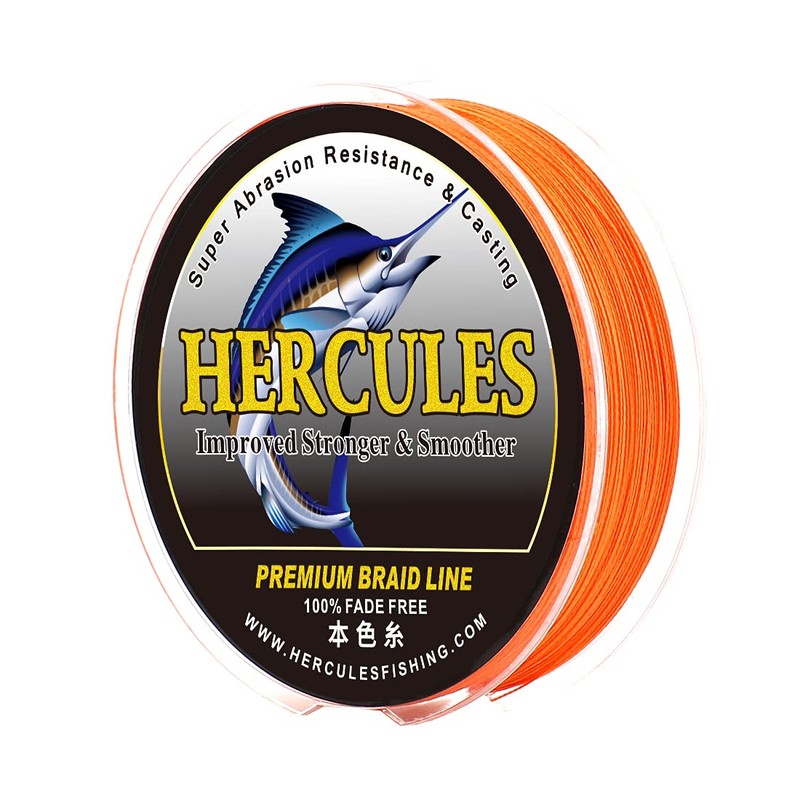 HERCULES Fade-Resistant Braided PE Fishing Line, 4 Strands, Long Casts,