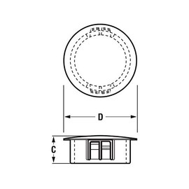 Top Secret 1 1/4" or 1.25" Hole Plug 1-1/4" ID Hole Knockout Locking Plugs for Panels - Nylon Plastic 1.25 Inch ID Round 1-3/8" Head Diameter - for Panel Thickness .016" - .125" (1)