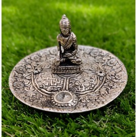 Wonder Care Buddha Incense Burner Holder Statue Plate Decorative Item for Home and Living Room Buddha Plate with Bag