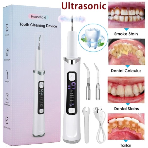 Hailicare Ultrasonic Electric Teeth Cleaning Kit Plaque Calculus Removal Dental
