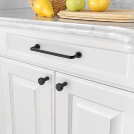 9BUILD EU0025 Pack of 6 Furniture Knobs Black Cabinet Knobs Door Knob Drawer Knobs for Cupboard Dresser Knobs Zinc Alloy