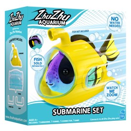 John Adams Zhu Zhu Pets | Zhu Zhu Aquarium Submarine Playset (fish sold separately) | Electronic Pets | Ages 4+, Blue