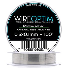 WIREOPTIM - 0.5mm x 0.1mm - Kanthal A1 Resistance Wire – 100 Feet