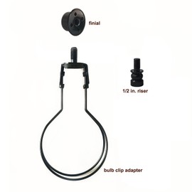GY & CK Bulb Clip Adapter Metal Wire Adapter and Lamp Finial and Shade Riser Kit Clip on Bulb Lampshade holder Lamp Parts Lighting Accessories (2 PACK) (Black)