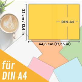 perfect line - 12 File Covers DIN A4 - Sturdy Cardboard Staplers Made of Recycled Cardboard, 250 g/m², 6 Colours - Environmentally Friendly, Blue Angel Certified, Made in Germany