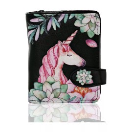 Shagwear Unicorn Small Black Zipper Wallet NEW IN STOCK