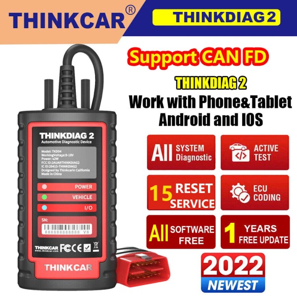 LAUNCH THINKDIAG 2 All System Bidirectional Car Diagnostic Tool OBD2