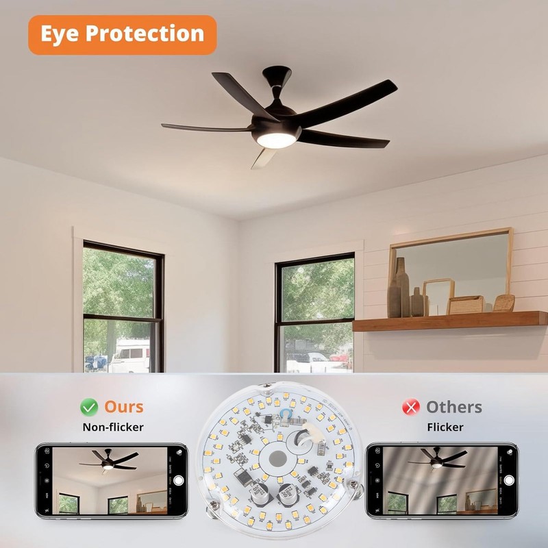 Fayelume 3.93 Inch LED Ceiling Fan Light, AC 18W 2000LM