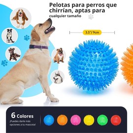 Wolfi Pelotas para Perro de Juguete de 3.5 Pulgadas, Juguetes Masticables para Perros, sin BPA, No Tóxico, Juguetes interactivos para Perro, Juguete para Perro Indestructible