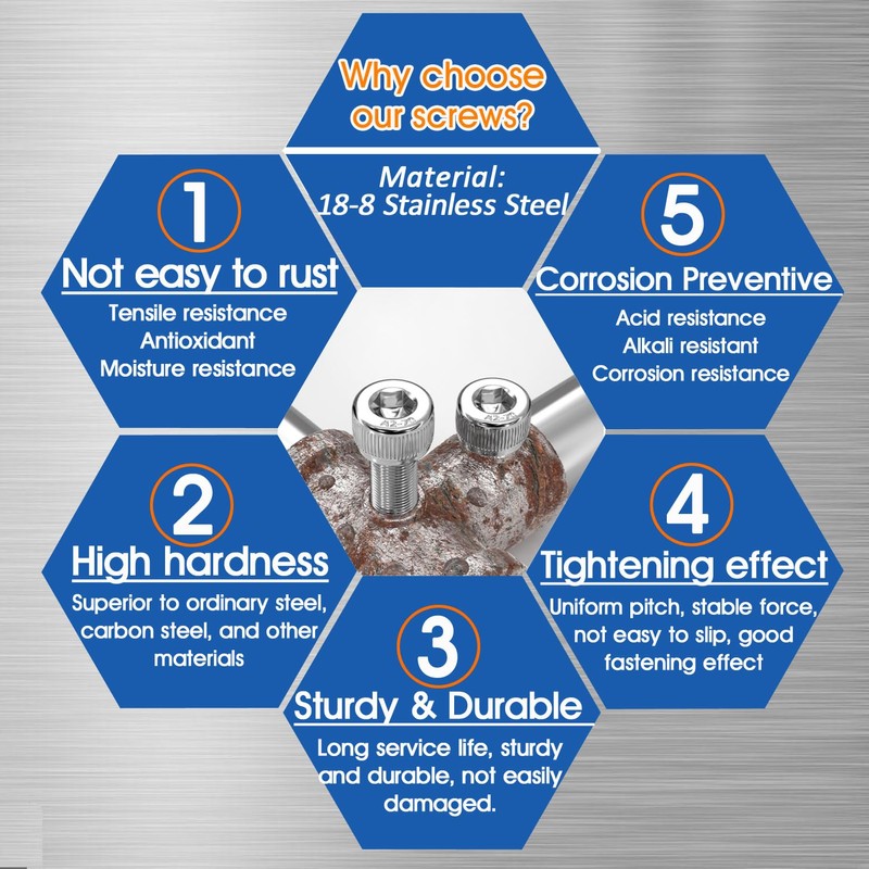 M4x18mm Screws, 50Pcs M4-0.7x18mm Socket Head Cap Screw Bolts,Stainless Steel