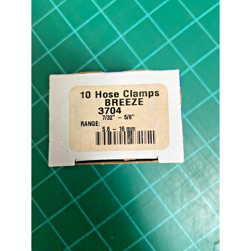 Breeze 3704 Stainless Steel Hose Clamps Range 7/32"- 5/8" -