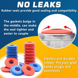 GREPSPUD 100pcs Glad Hand Seals Rubber 50pcs Red & 50pcs Blue Truck Gladhand Seals Polyurethane Seal Round Washers Grommets Gaskets for Semi Trucks Trailers Tractors, Parts Number 10028