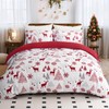 3 Pieces Christmas Duvet Cover Set Queen - Reversible Xmas