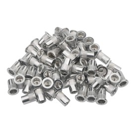 Pxyelec 100pcs M8 Flat Head Aluminium Rivet Nut Blind Insert Nut, Rivet Nuts for Steel, Alloy, Copper, Plastic