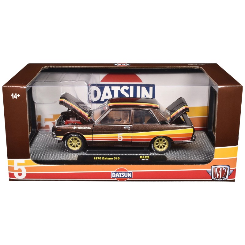 DCD 1970 Datsun 510 #5 Brown Metallic with Stripes Limited
