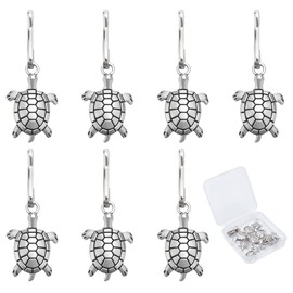 PLIGREAT Pack of 10 Silvery Creative Turtle Zip Zipper Sea Turtle Alloy Pendant for Suitcase Boots Bag Purse Zipper Charm DIY Craft Charms Zipper Replacement Accessories, Non-precious metal