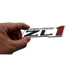 2pcs ZL1 Supercharged Emblem Engine Hood Badge Decal Replacement for Zl1 Camaro (Chrome)