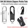 5# 20 Piece Zip Repair Kit Pull Tabs Replacement Zipper