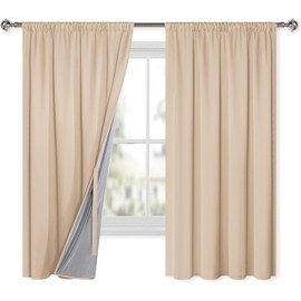 XWZO Cortinas Opacas 100 Opacas para salón, Cortinas con Cinta fruncidora, Cortinas para Dormitorio, Cortinas Opacas de Doble Capa de Grosor,