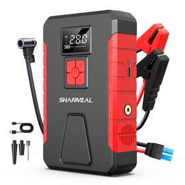 16000A Car Jump Starter with Air Compressor with USB Charge Ports and LED Flashlight