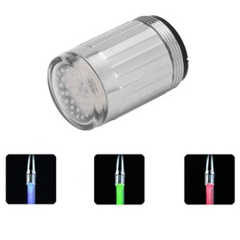 LED Faucet 3 Colors Temperature Sensitive LED Water Jet Color Changing Faucet Cool for Kitchen Bathroom Kitchen Bathroom Sink 1 Piece