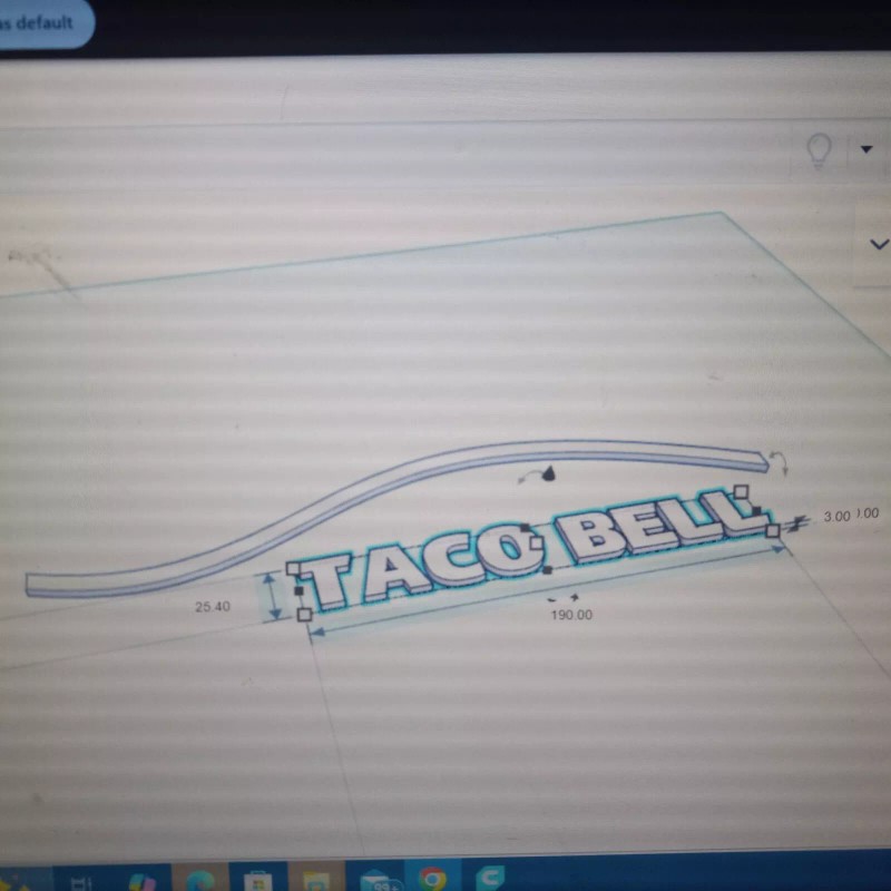 Spencer-3D CUSTOMER CUSTOM ORDER O-Scale Taco Bell Restaurant 3D Sign