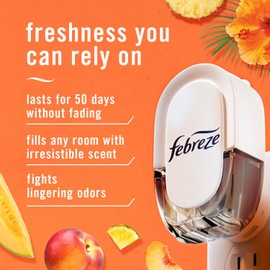 Febreze Plug In Air Freshener, Odor-Fighting Scented Oil Refill, Air Fresheners for Home and Bathroom and Kitchen, Long Lasting for Strong Odors, Hawaiian Aloha Scent, 0.87oz Refills, 3 Count