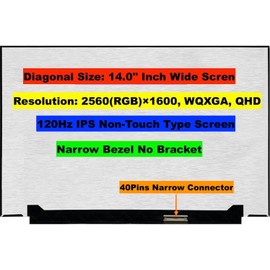 EM EMAJOR TECH New Screen Replacement for TL140ADXP01 TL140ADXP01-00 2560X1600 QHD 120Hz Non-Touch LCD LED Display with Set of Tape and Tools