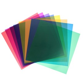 COHEALI 8pcs Colored Overlays Film for Flash Lighting Transparent Color Filters Kit for Film Photography Color Correction Lightweight Material