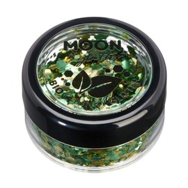 Moon Glitter Mystiker Biodegradable Eco Glitter - 100% Cosmetic Organic Glitter for Face, Body, Nails, Hair and Lips - 3g - Clover Leaf