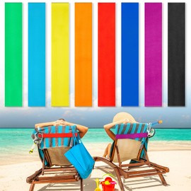 8 Pack Towel Bands for Beach Chairs Cruise Towel Clips for Lounge Beach Pool Chairs Towel Strap Holder Elastic Windproof Beach Accessories for Summer (Solid, 11.81 x 1.97 Inch)