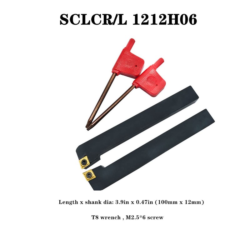 Indexable Lathe Turning Tool,1/2'' Shank 7 Pieces Carbide Turning Tool
