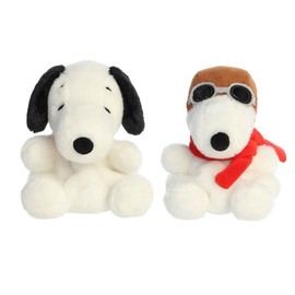 Aurora Peanuts Palm Pal Plush Bundle, Snoopy and Flying Ace