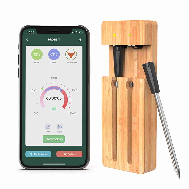 Barbecue Thermometer IPX7 Water Resistant Phone APP Smart Wireless Bluetooth