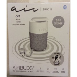 InEar Air Magnetic Airbuds, True Wireless Earbuds w/Bluetooth 2-IN-1 Speaker. White.