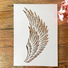 TIAMECH A4 Reusable Wing Stencil for Painting - Eagle Angel Wing Layering Template, DIY Wall Art, Wood Furniture, Scrapbook & Crafts (8.3x11.7inch)