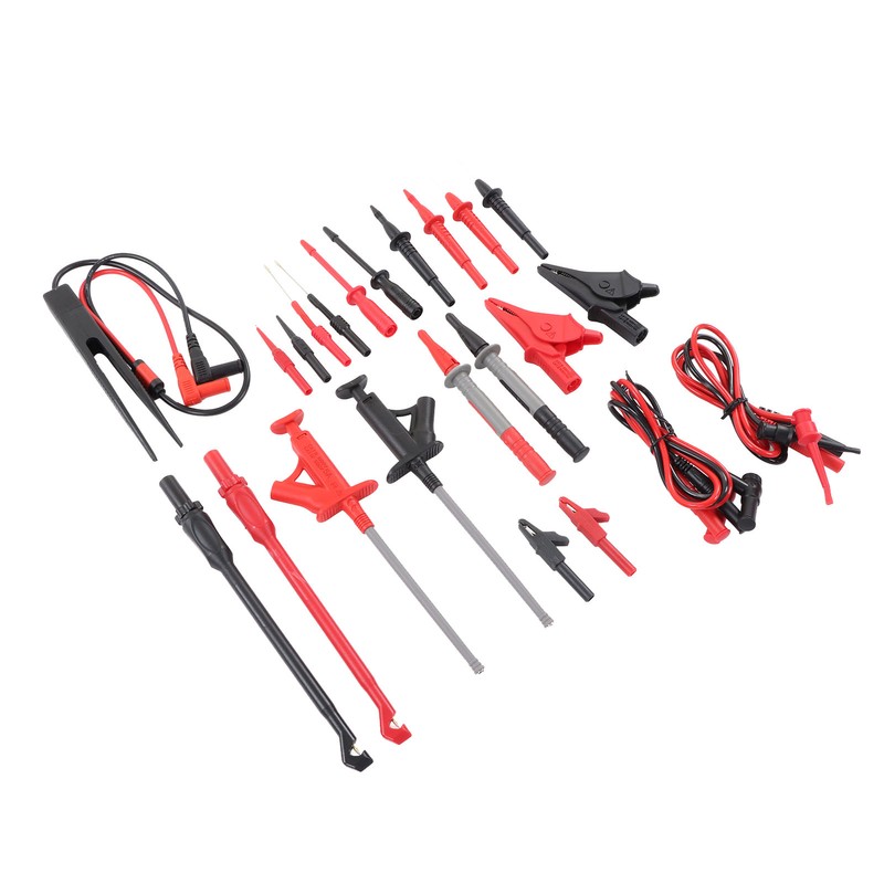 25Pcs Multimeter Test Cable Kit Probe Line Wire Hook Crocodile