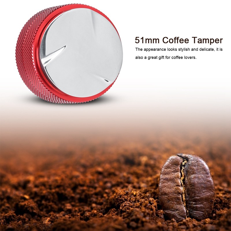 51mm Stainless Steel Coffee Tamper Non‑Slip Tamping Tool for Commercial