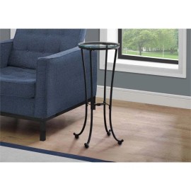 Monarch Accent Table Side End Plant Stand Round Living Room Bedroom Metal Black