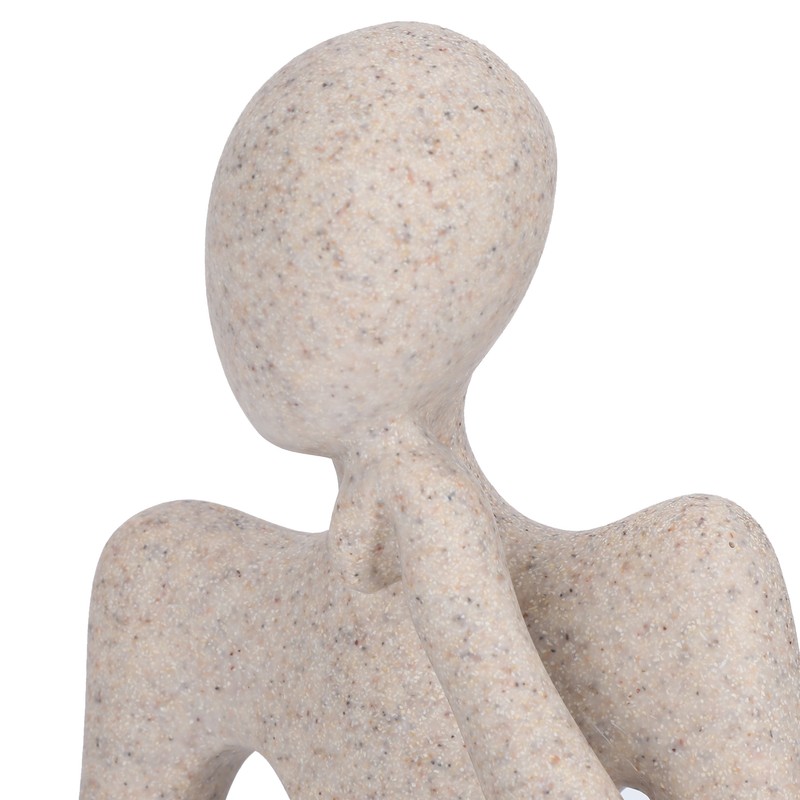 Resin Thinker Sculpture Abstract Statue Collectible Figurine Home Office Desktop