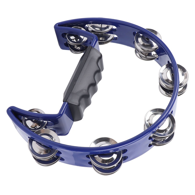Musical Tambourine Plastic Stainless Steel Clear Crisp Sound Lightweight Percussion