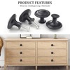 Misuyue Cabinet Knobs, Black, Vintage Furniture Knobs, Matte Black, Pack