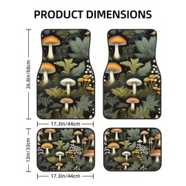 Beautiful Enchanting Mushroom Patterns with high Absorbency car Green mats Non-Slip Feature Car Floor Mats Carpets MatsCar Rugs Rubber Backing Automotive Liners car countertop Decorative mats