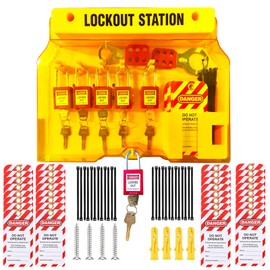 Young Dance Lockout Tagout Station with Loto Devices - 5 Pack Safety Lock Set for Safe Electrical Lockouts,2 Hasps, 25 Loto Tags,Lock Out Tag Out Kit Board,Lockout Safety Supply for OSHA Compliance