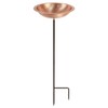 Prime Retreat Hammered Copper Bird Bath with Stake and Solar