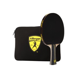 Killerspin Jet Black Ping Pong Paddle - Table Tennis Rackets for Beginner & Advanced Table Tennis Players - Flared Handle – Control with Comfort