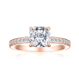 JALOKIVI 1.2CT 925 Sterling Silver Engagement Rings for Women Cushion Cut Solitaire Cubic Zirconia Wedding Promise Rings for Her Size 9